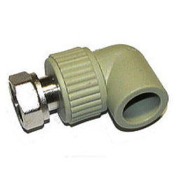 Угольник PP-R комбинированный серый Дн 20х1/2