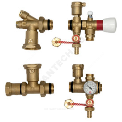 Комплект арматуры для коллекторной группы R553D/R553F латунь R557K Giacomini R557KY003