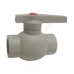 Кран шаровой PP-R серый Дн 50 внутренняя пайка OPTIMA VALFEX VALF 10145050Г