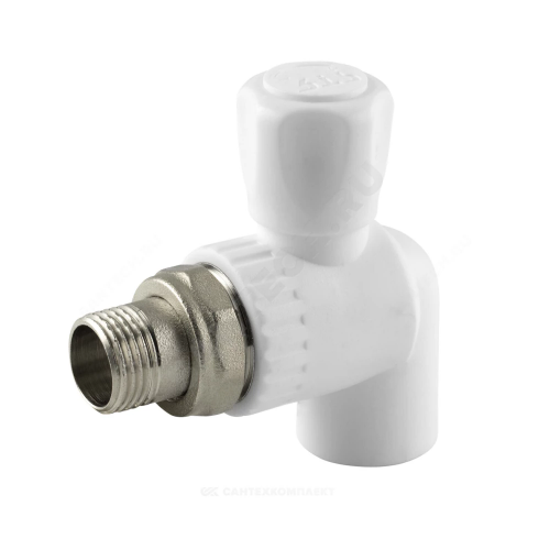 Кран шаровой PP-R белый Дн 20х1/2