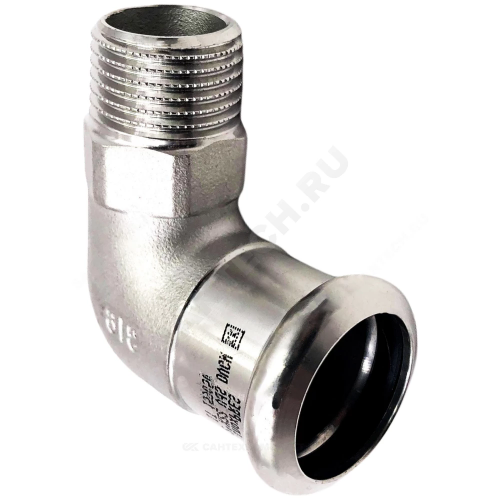Угольник сталь нерж AISI 316L 90гр Дн 22х3/4
