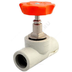 Клапан (вентиль) PP-R запорный серый Дн 20х45гр внутренняя пайка VALFEX 10174020Г