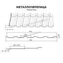 Металлочерепица МЕТАЛЛ ПРОФИЛЬ Трамонтана-X (PURETAN-20-8017-0.5)