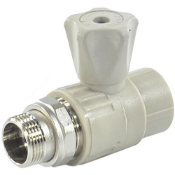 Кран шаровой PP-R серый Дн 20х1/2