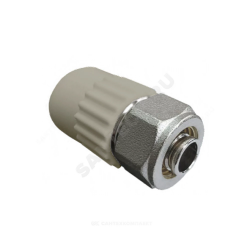 Муфта PP-R комбинированная серая Дн 20х16 обжим для МП труб VALFEX 10152016Г